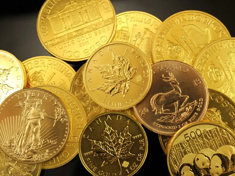 Gold and silver coins, bullion bars, and pre-1965 US silver coins